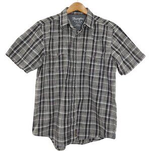Wrangler Retro Plaid Pearl Snap Shirt Size L Western Rodeo Countrycore Cowboy